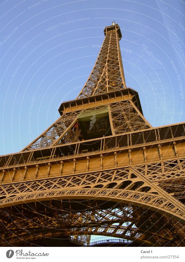 Eiffel Tower Paris Art Large Might Landmark France Corner Triangle Remember Block Iron Europe Monument Historic Metal Sky Blue Rust Tourist Attraction Tall