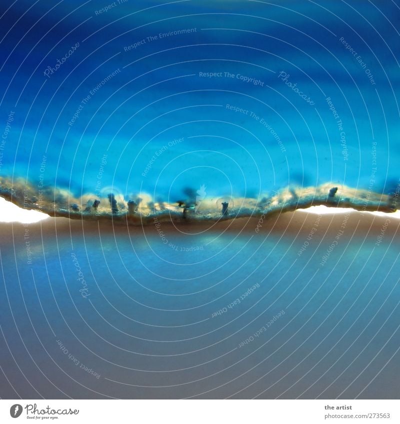 Blue miracle Work of art Elements Waves Stone Crystal Stripe Puzzle Precious stone Colour photo Close-up Abstract