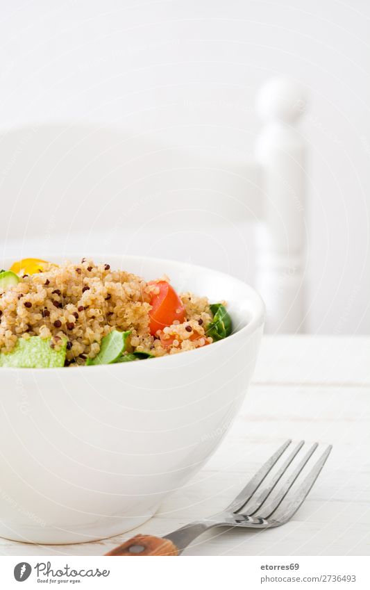 Quinoa bowl with tomatoes, zucchini and lime quinoa Vegan diet Vegetable Tomato Spinach Bowl Healthy Eating Diet Heap Grain Agriculture Preparation Crunchy