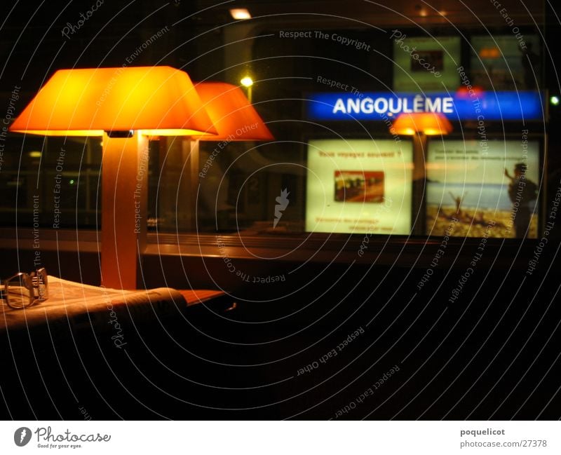 Break in the TGV Express train Vacation & Travel Transport France angouleme night work Trip lamp