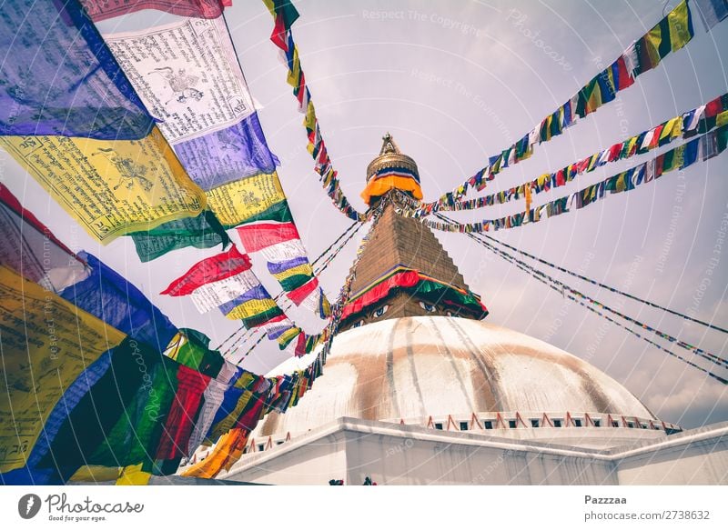 flag in the wind Vacation & Travel Tourism Adventure Far-off places Sightseeing City trip Discover Relaxation Dream Religion and faith Buddhism Nepal Kathmandu