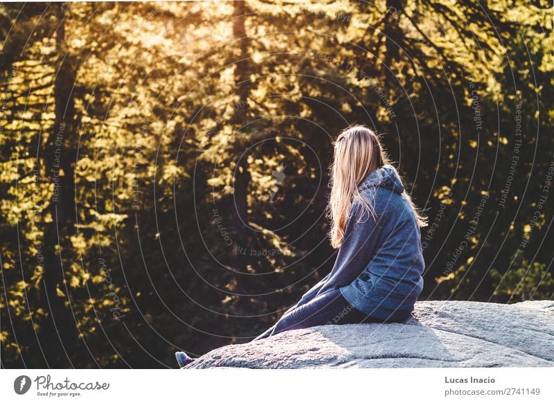 Girl on top of Quarry Rock at North Vancouver, BC, Canada Adventure Summer Hiking Woman Adults Environment Nature Landscape Tree Flower Leaf Blossom Forest