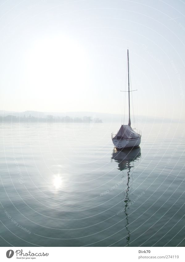 Silently and mutely the lake rests ... Leisure and hobbies Sailing Vacation & Travel Sun Nature Landscape Water Sky Cloudless sky Horizon Sunlight