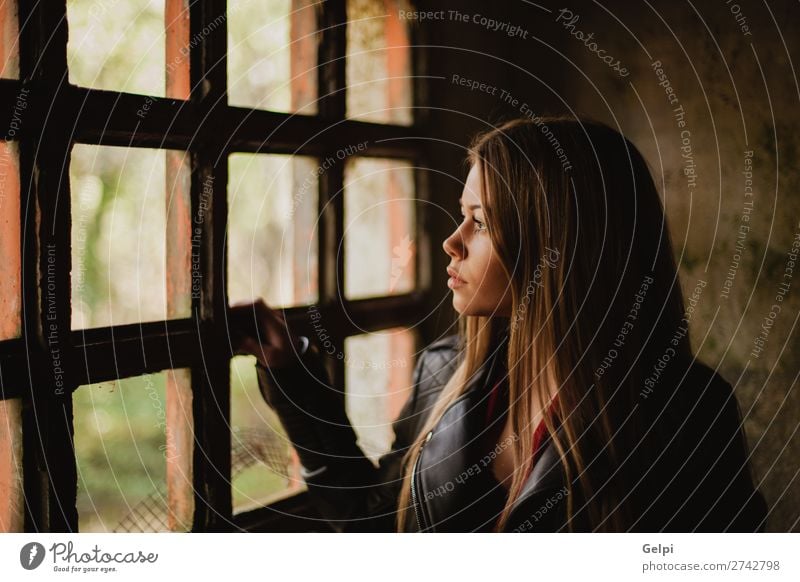 Pensive blonde woman next to a windows Lifestyle Beautiful Face Leisure and hobbies Flat (apartment) House (Residential Structure) Human being Woman Adults