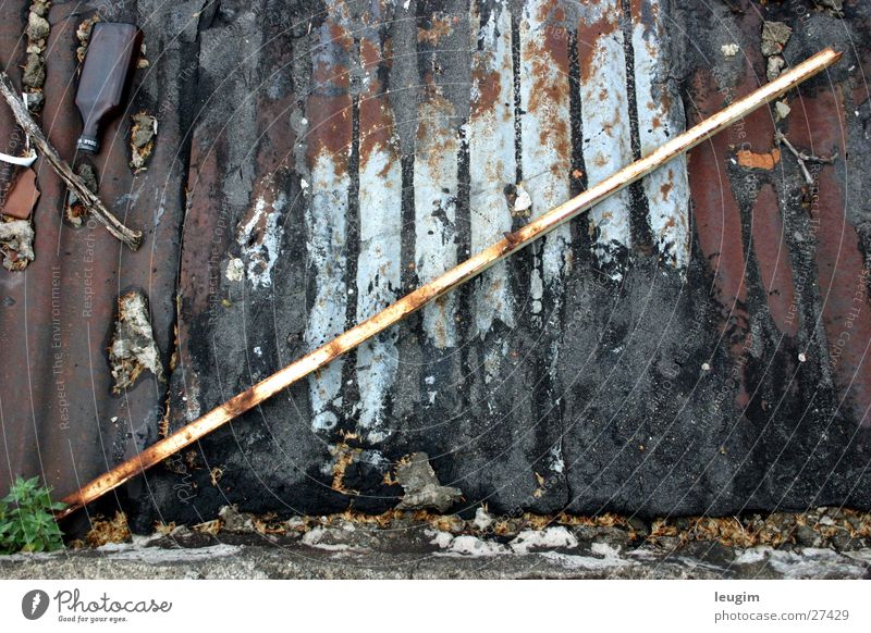 Barra Rod Roof Corrugated sheet iron Tar Peru Things square Rust Old