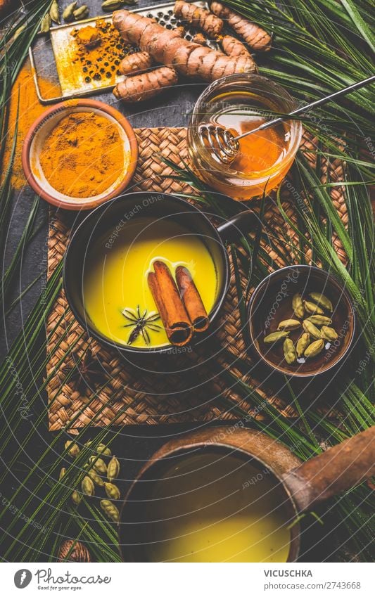 Turmeric Turmeric milk drink Food Beverage Hot drink Milk Tea Crockery Design Healthy Health care Alternative medicine Healthy Eating Winter turmeric roots