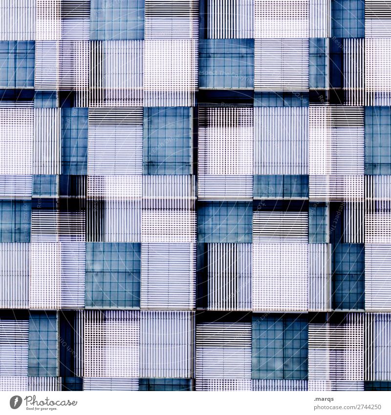 façade Manmade structures Building Architecture Facade Exceptional Crazy Blue White Colour Perspective Background picture Double exposure Colour photo