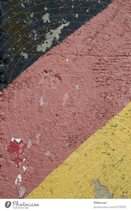 EM 1972 Sign Signs and labeling Line Stripe Patriotism Flag Old Colour photo Subdued colour Close-up Detail Pattern Structures and shapes Copy Space bottom