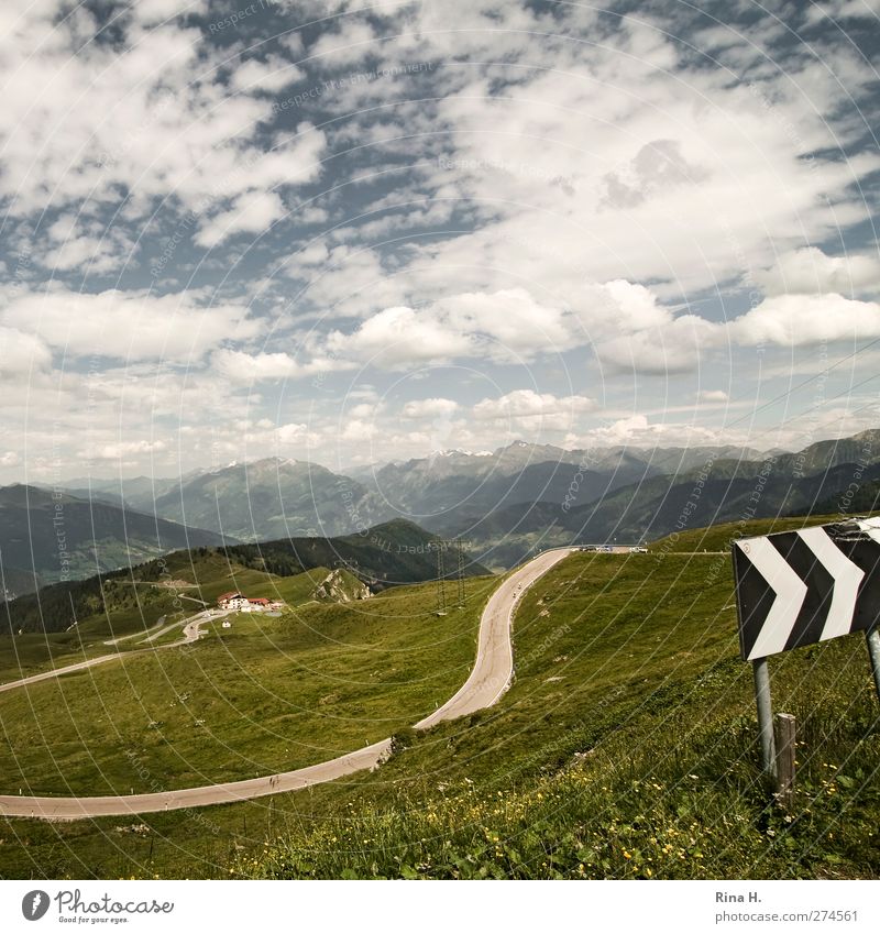 Passo di Monte Giovo Vacation & Travel Trip Environment Nature Landscape Sky Clouds Horizon Summer Beautiful weather Meadow Mountain South Tyrol Jaufen pass