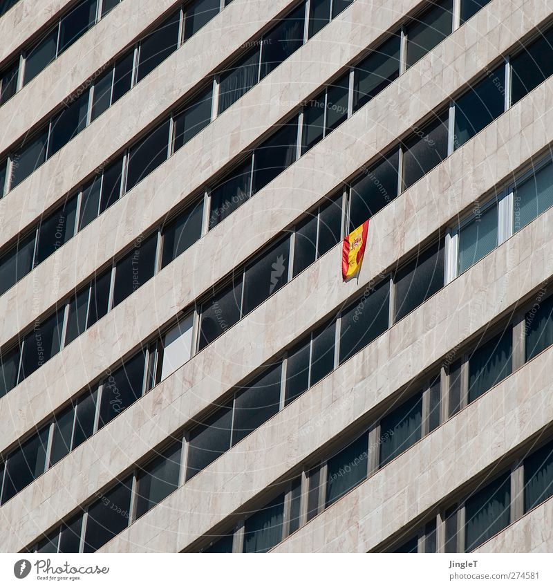 Fan Mile [spanish version] Spain High-rise Manmade structures Architecture Facade Window Hang Colour photo Exterior shot Deserted Day Deep depth of field