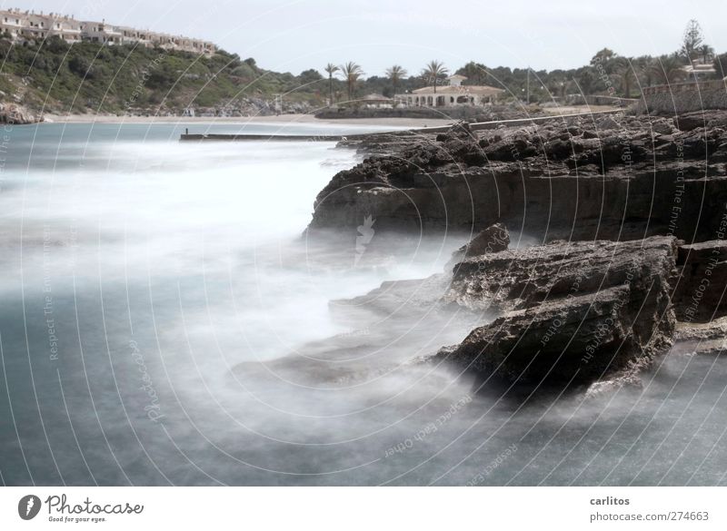 Even more sea Environment Nature Elements Air Water Rock Waves Coast Beach Bay Ocean Mediterranean sea Manmade structures Town house (Terraced house) Beach bar