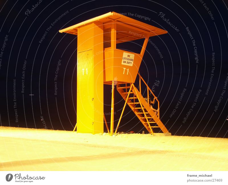 baywatch Beach Hawaii Night Long exposure rescue tower Bay watch