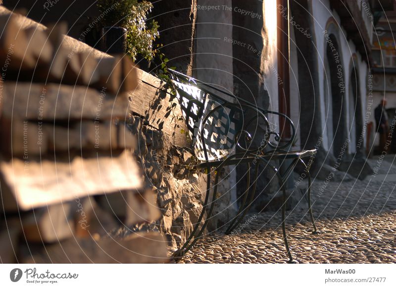 spring sun Light Firewood Arch Natural stone Blur Rustic Homey Sun Bench Floor covering Deep