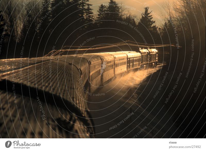 "Get on Top" Canada Winter Railroad Sunset Transport VIA rail Snow Rocky Mountains