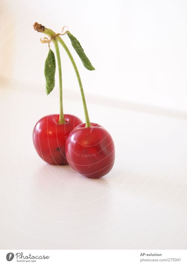 Cherries *2 Food Fruit Dessert cherries Nutrition Organic produce Healthy Eating Nature Juicy Sour Sweet Green Red Colour photo Interior shot Studio shot