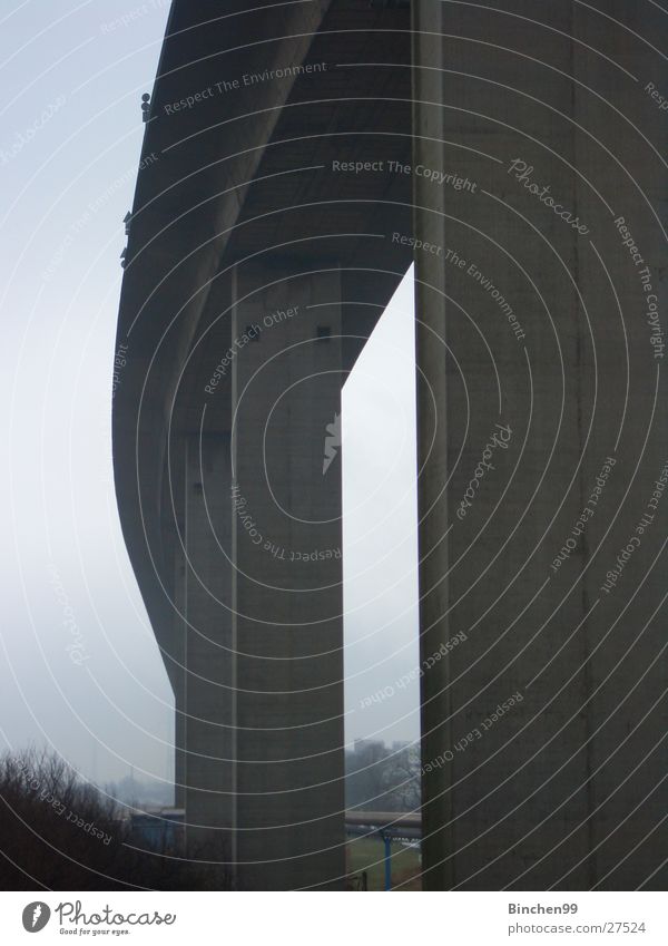 Do you see the signs? Kohlbrand bridge Concrete Street sign Watercraft Bridge Hamburg Harbour Sky Elbe Massive Tall