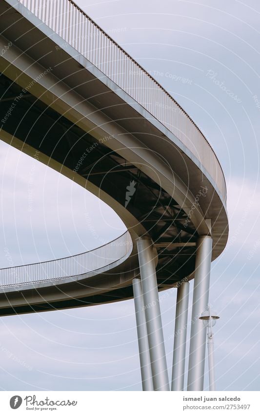 bridge architecture in the city Bridge Architecture Lanes & trails Street City Park Exterior shot Fence Structures and shapes construction background Bilbao