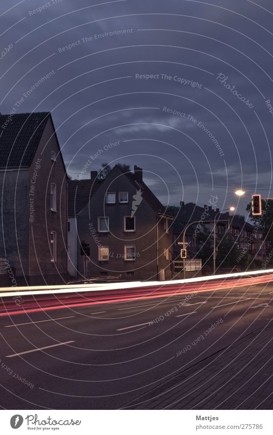 Cars and Houses House (Residential Structure) Night life Landscape Clouds Night sky Sunrise Sunset Herne The Ruhr Germany Deserted Dream house Building Window