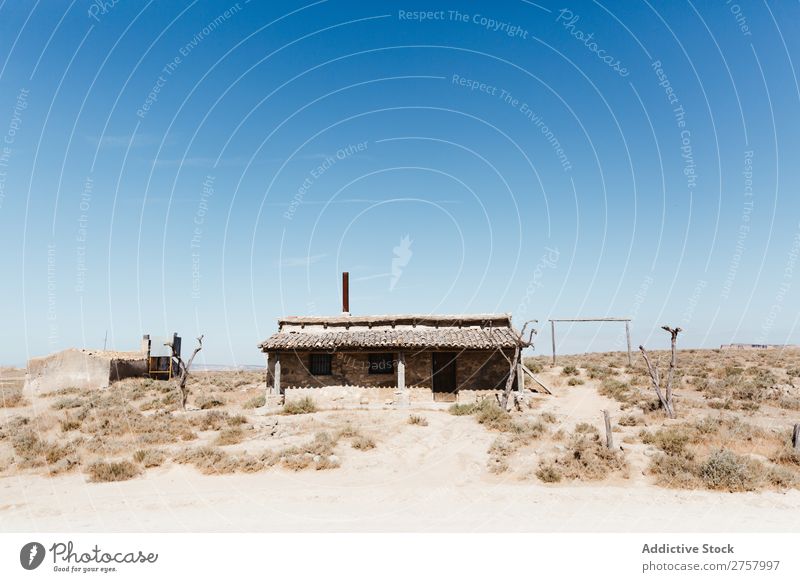 Landscape abandoned house in the desert Hut Desert Vacation & Travel Lifestyle Nature Adventure Trip Tourist House (Residential Structure) Living or residing