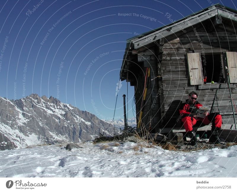 rest Switzerland Snow Skiing Hut