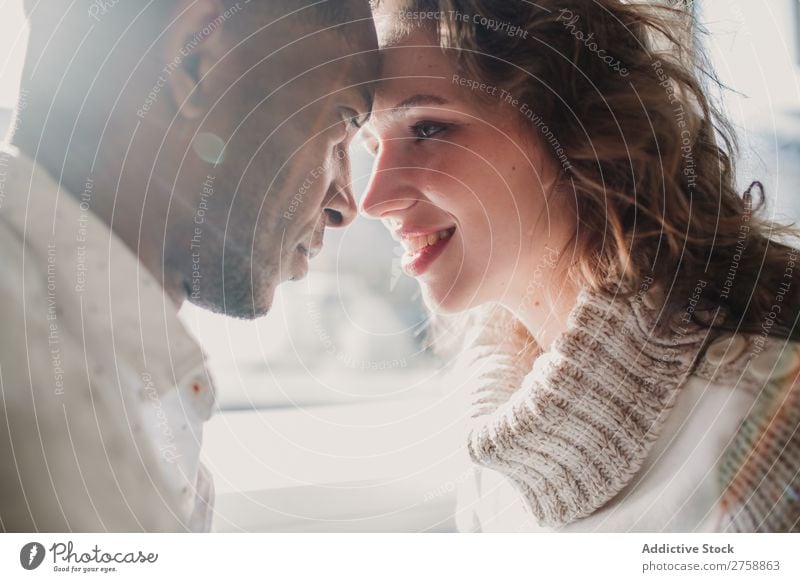 Couple in sweaters bonding multiethnic Style Easygoing Beautiful Sweater Bonding Date Mixed race ethnicity Black Youth (Young adults) Together handsome pretty