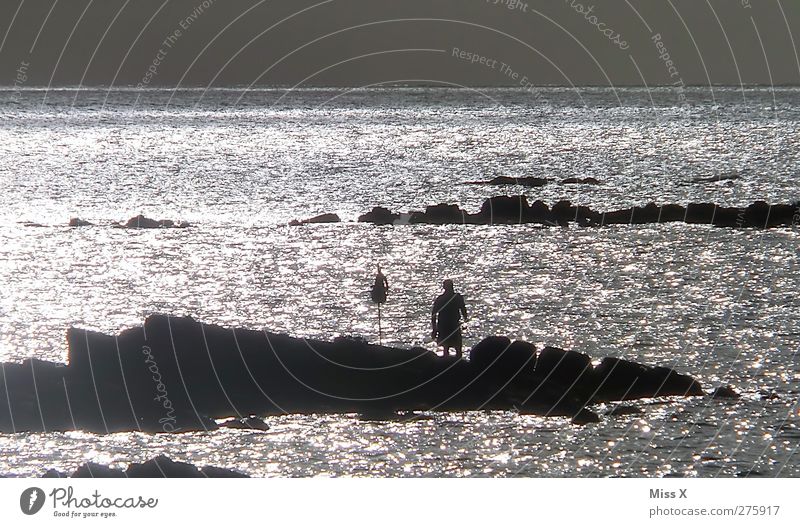 Fishing at the other end of the world Vacation & Travel Tourism Adventure Far-off places Summer vacation Sun Waves Sky Coast Bay Reef Ocean Bright Glittering