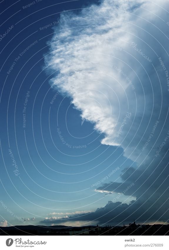 change in the weather Environment Sky Clouds Storm clouds Horizon Weather Thunder and lightning Bautzen Germany Europe House (Residential Structure) Church Dome