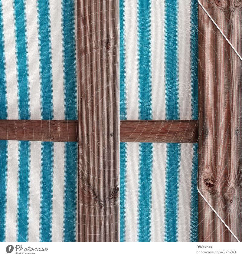 beach club Design Leisure and hobbies Decoration Beach bar Wall (barrier) Wall (building) Terrace Wood Line Stripe String Thin Retro Trashy Blue White