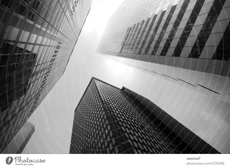 skyscrapers Stock market Architecture New York City Capital city Deserted House (Residential Structure) High-rise Building Large Tall Black White Advancement