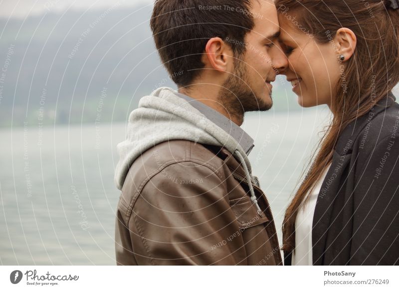 one and one Human being Masculine Feminine Couple 2 Water Moody Happy Love Infatuation Authentic Emotions Colour photo Exterior shot Portrait photograph