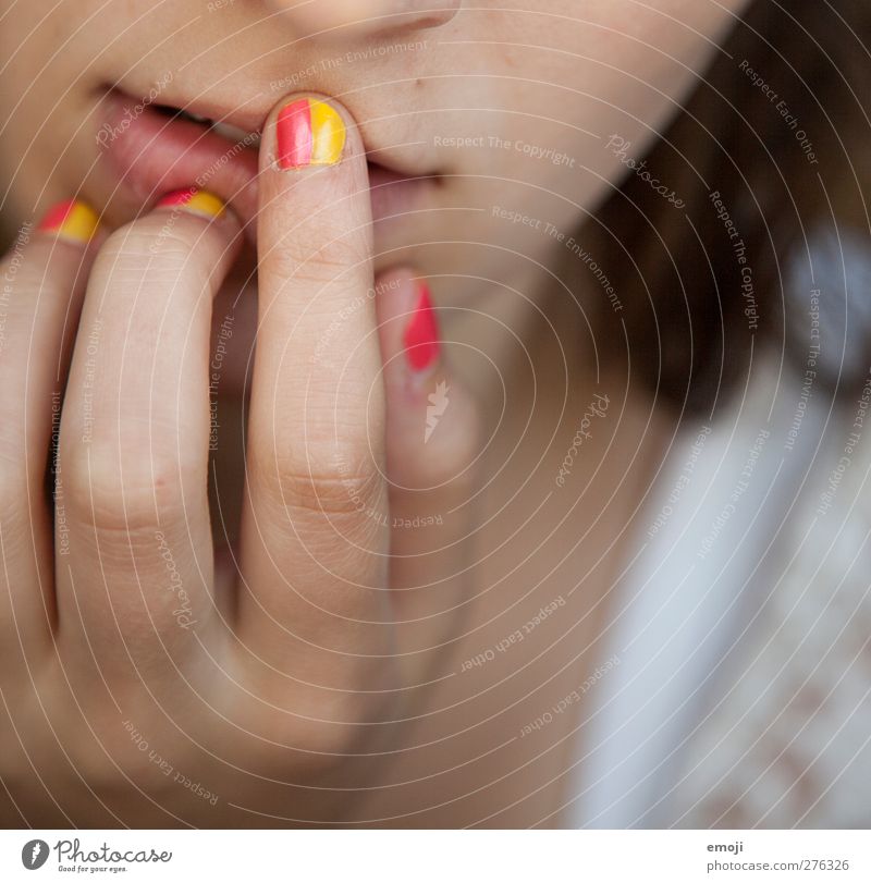 Art in the smallest space Feminine Fingers 1 Human being Nail polish Nail studio Varnished Uniqueness Multicoloured Colour photo Close-up Detail Day