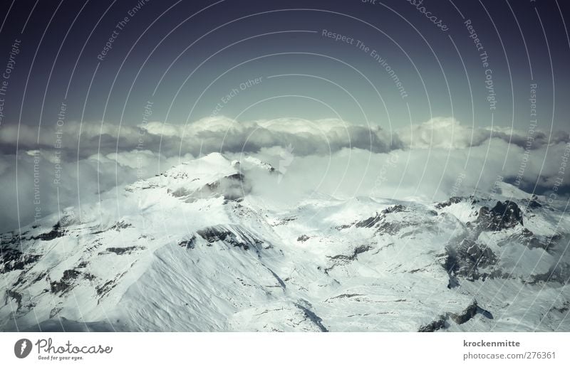 Blofeld's bedroom view Nature Landscape Sky Clouds Winter Snow Rock Alps Mountain Peak Snowcapped peak Hiking Blue Switzerland reed horn Piz Gloria