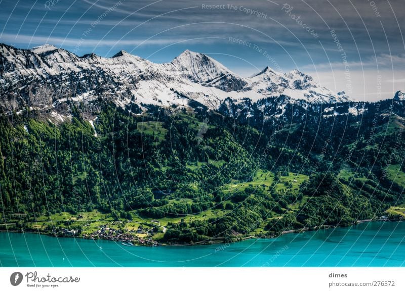 Lake Thun (HDR) Landscape Sky Alps Mountain Peak Snowcapped peak Adventure Loneliness Relaxation Experience 2012-05 Beatenberg Switzerland Colour photo