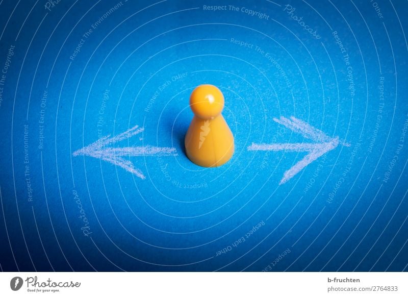 Left or right? Career Success Toys Arrow Select Movement Blue Yellow Right Decide Position Future Past Piece Opinion Politics and state Colour photo