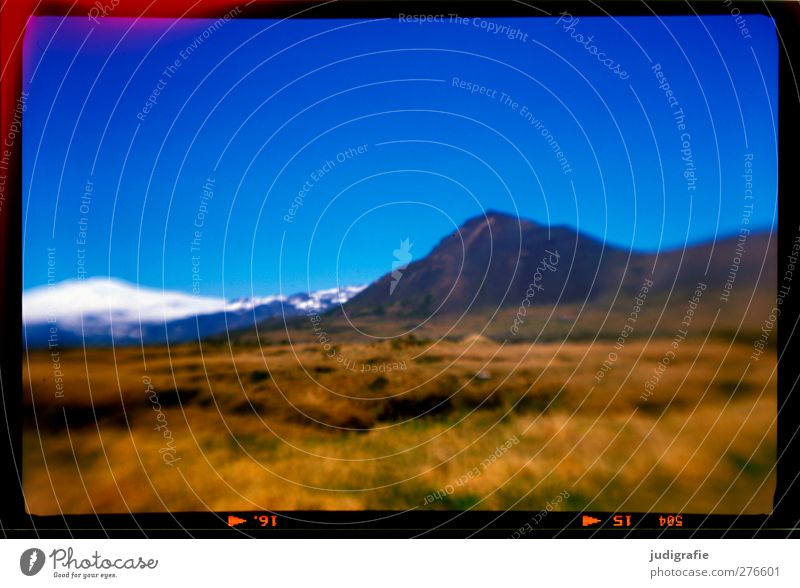 Iceland Environment Nature Landscape Sky Cloudless sky Rock Mountain Snæfellsjökull Snowcapped peak Glacier Cold Natural Wild Moody Colour photo Exterior shot