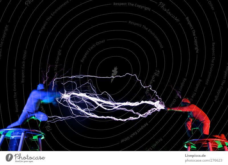 L.o.L 1 Night life Entertainment Event Technology High-tech Human being Masculine Man Adults Body 2 Art Artist Stage Actor Lightning Fight Illuminate Blue Red