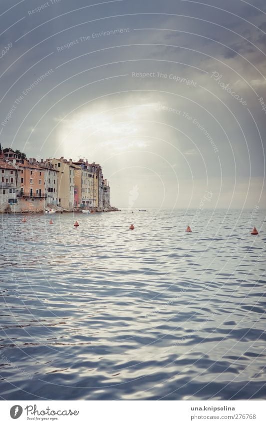 sky over rovinj Environment Landscape Water Sky Clouds Horizon Sun Sunlight Weather Ocean Adriatic Sea Mediterranean sea Peninsula Rovinj Croatia Istria Town