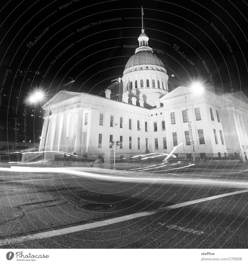 witching hour St. Louis USA Town Downtown Deserted House (Residential Structure) Transport Exceptional Historic City hall Witching hour Light Long exposure