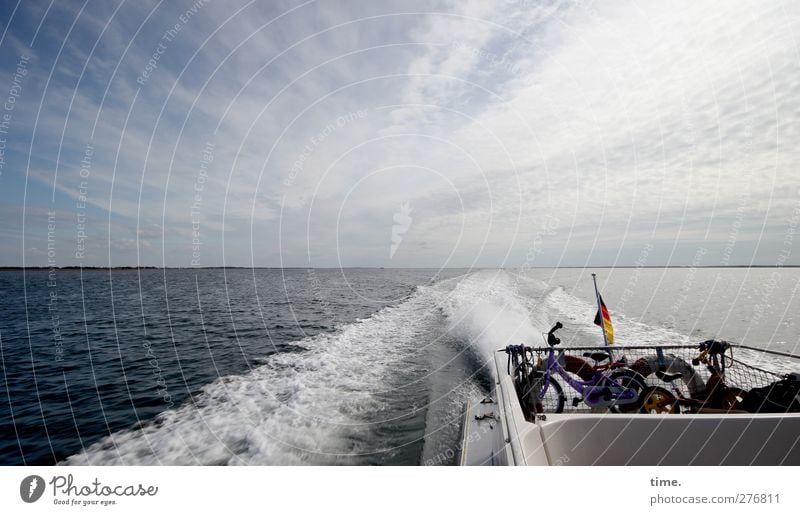 Hiddensee | Off to the long weekend Environment Elements Air Water Sky Clouds Horizon Spring Beautiful weather Waves Baltic Sea Transport Means of transport