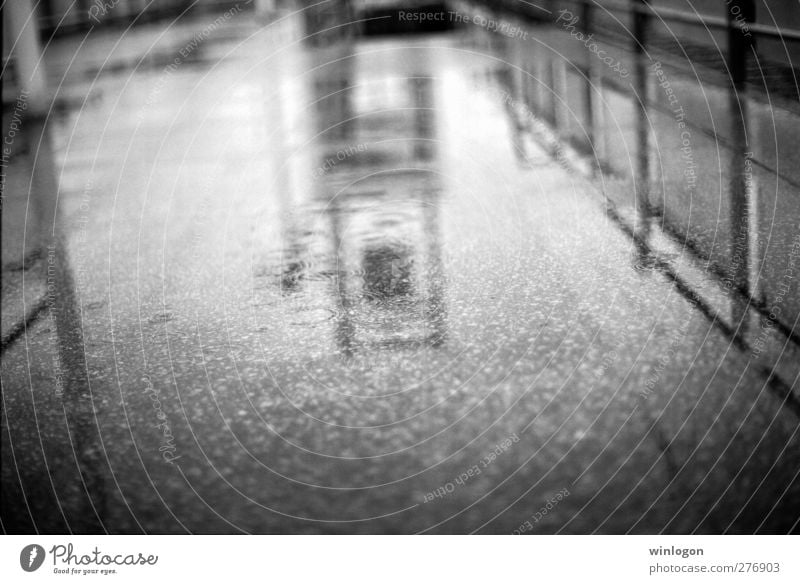 In the rain Water Drops of water Climate Bad weather Storm Gale Rain Thunder and lightning Bochum hustadt Germany Europe Town Port City Train station