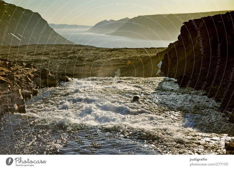 Iceland Environment Nature Landscape Elements Water Climate Rock Mountain Fjord River Waterfall Dynjandi Westfjord Fantastic Natural Wild Moody Flow