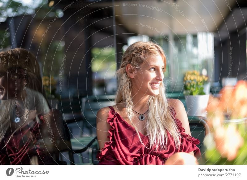 happy beautiful blonde woman smiling looking at the camera and posing Woman Smiling Beautiful Portrait photograph Close-up Youth (Young adults)