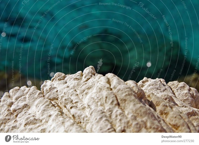 White on Blue Nature Water Rock Coast Ocean Stone Discover Cyprus Cliff Colour photo Exterior shot Experimental Bird's-eye view