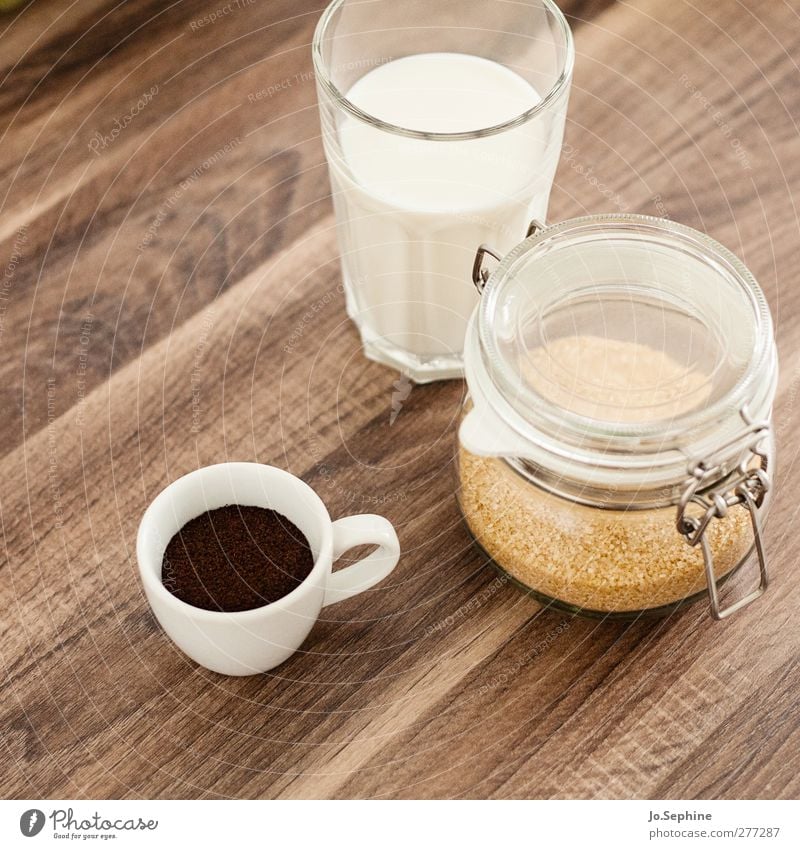 delicious breakfast Food Brown sugar Breakfast To have a coffee Beverage Hot drink Milk Coffee Latte macchiato Espresso Lifestyle To enjoy Coffee break