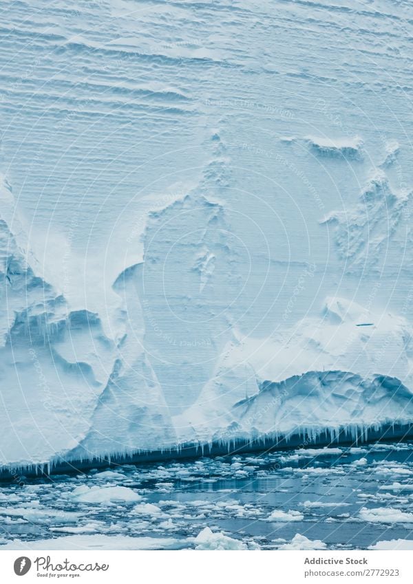 Wall of glacier in sea Glacier Wall (building) Ice Ocean Iceberg Landscape Dramatic Environment huge Beauty Photography Water polar North The Arctic