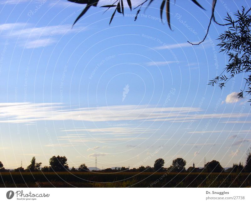 blue width Village Far-off places Empty Clouds Rhine plain Rhineland-Palatinate Sky Blue Landscape Free Maximilian sow