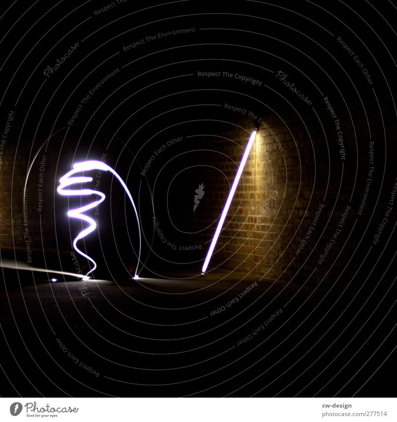 A Light shape Art Wall (barrier) Wall (building) Facade Sign Line Illuminate Dark Creepy Bright Black White Fluorescent Lights Illuminant Glowstick Tracer path