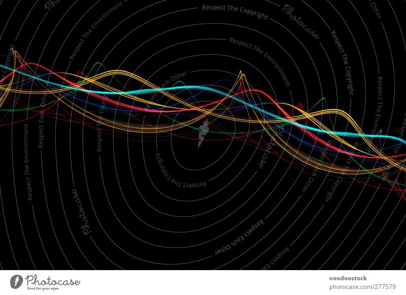 Abstract Light Wave Backdrop Line Bright Yellow Red Black Turquoise Life Colour Creativity twist Curve Arabesques border Cyan colorful lines Swirl Wave length