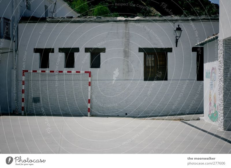 backyard gates Sports Soccer Goal Football pitch Kindergarten School building Schoolyard Andalucia Village Small Town Downtown Deserted