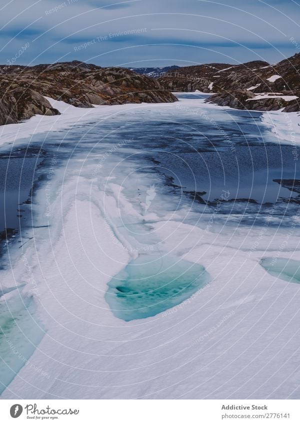 Landscape of mountains and glaciers Mountain Glacier Ice Crack & Rip & Tear The Arctic Transparent Water Ocean Structures and shapes Abstract icy Cold Nature